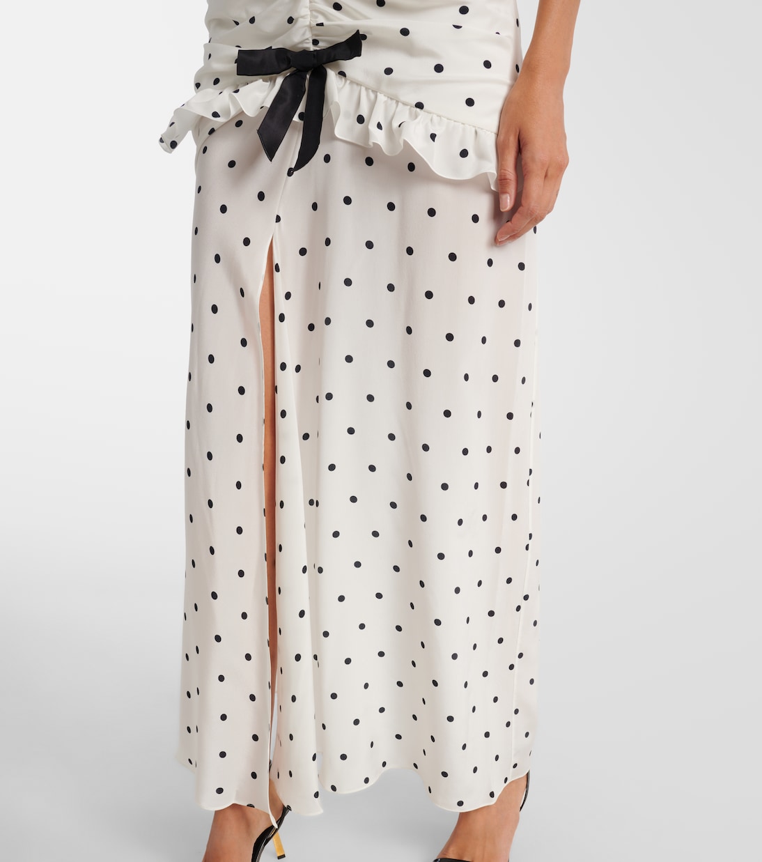 Ruched polka-dot silk maxi dress | Alessandra Rich