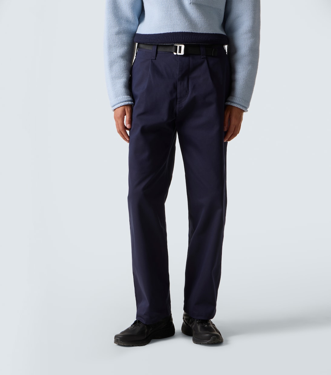 Belted gabardine straight pants | Stone Island
