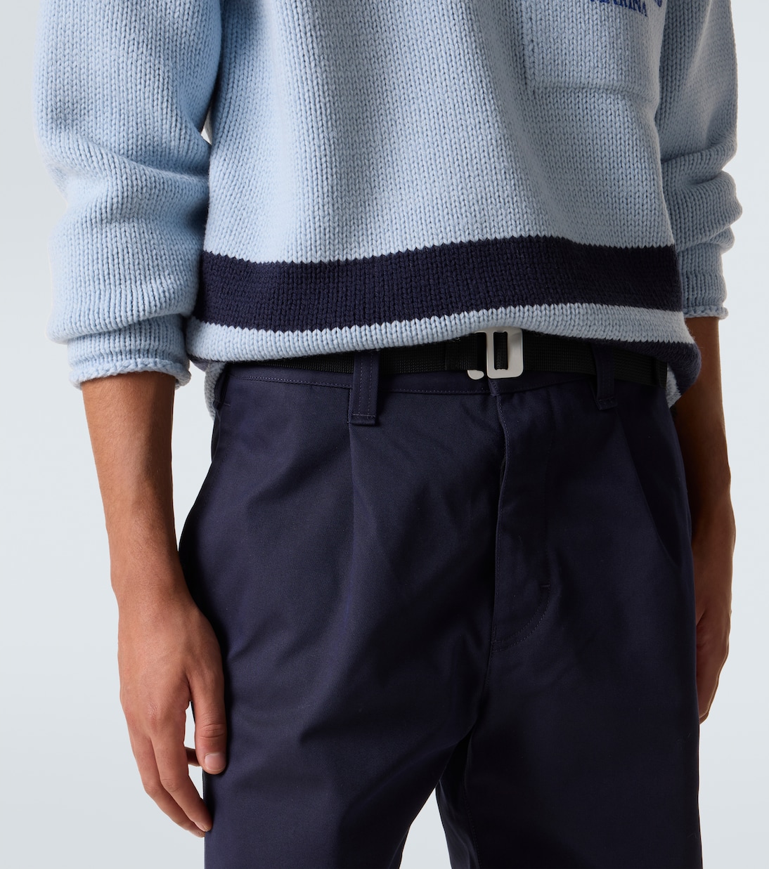 Belted gabardine straight pants | Stone Island