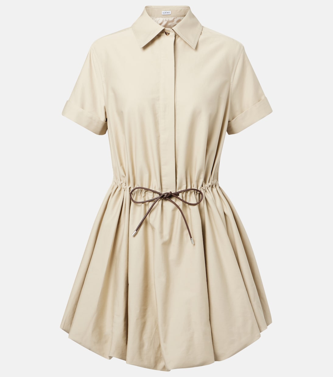 Vestido camisero de algodón y seda | Loewe