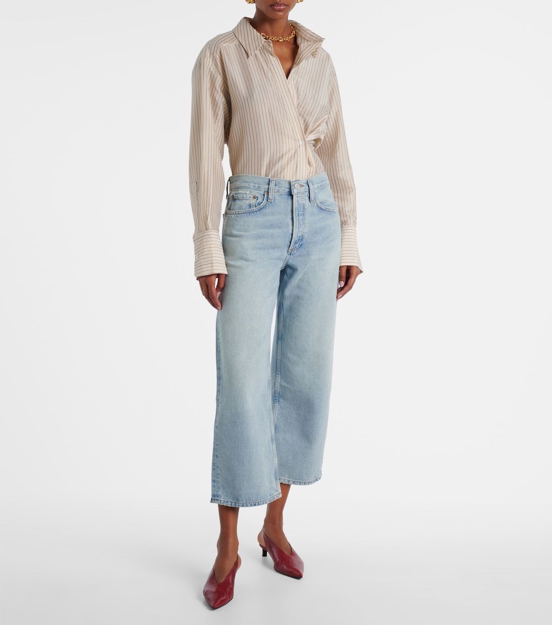 Arc cropped mid-rise wide-leg jeans | Agolde
