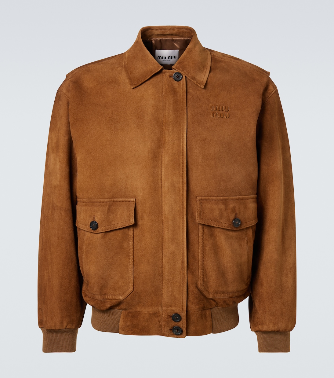 Embossed suede blouson | Miu Miu