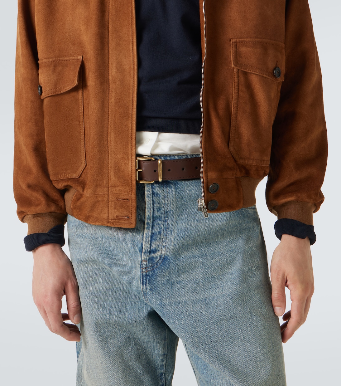 Embossed suede blouson | Miu Miu
