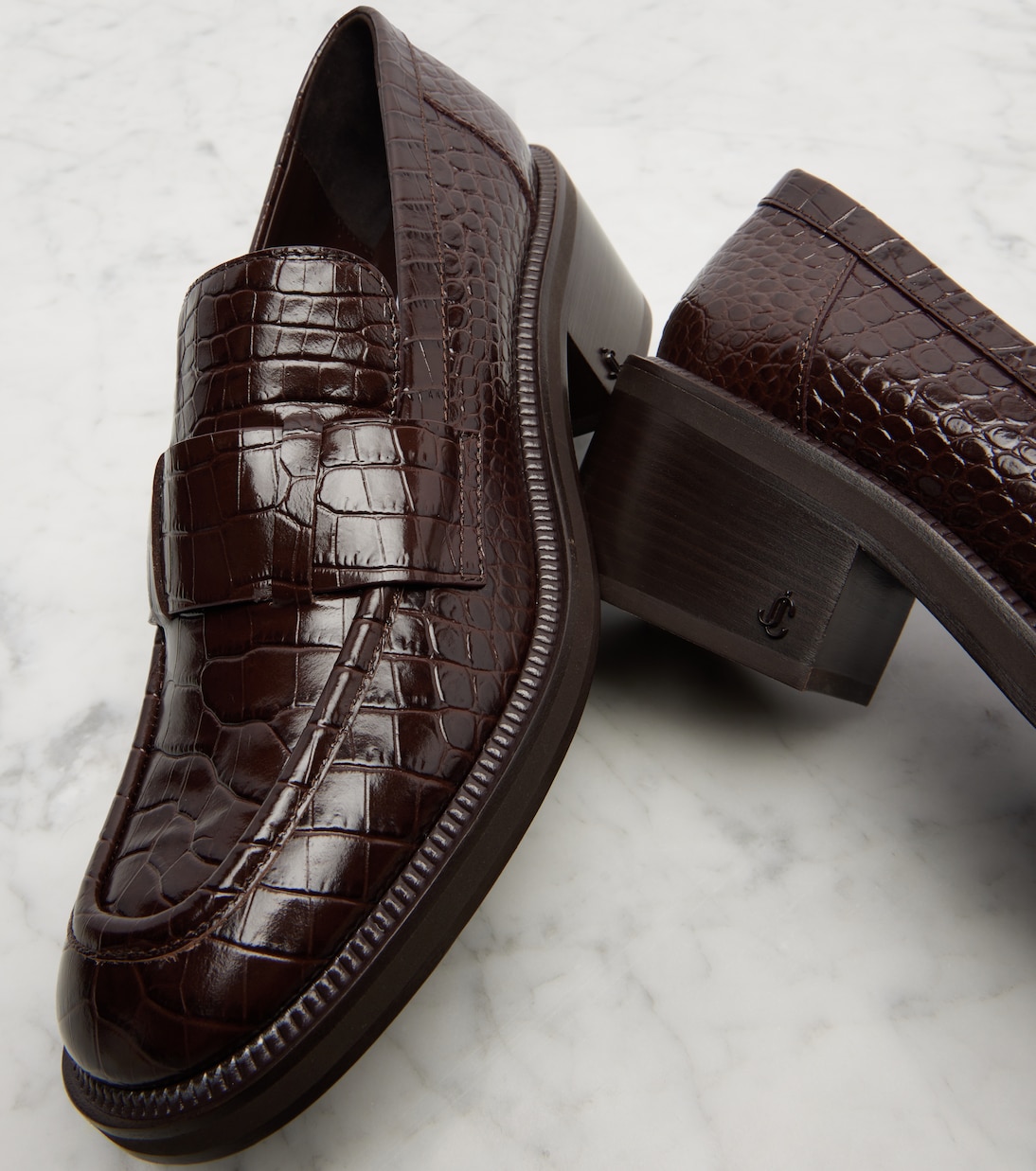 Tylor 60 croc-effect leather loafers | Jimmy Choo