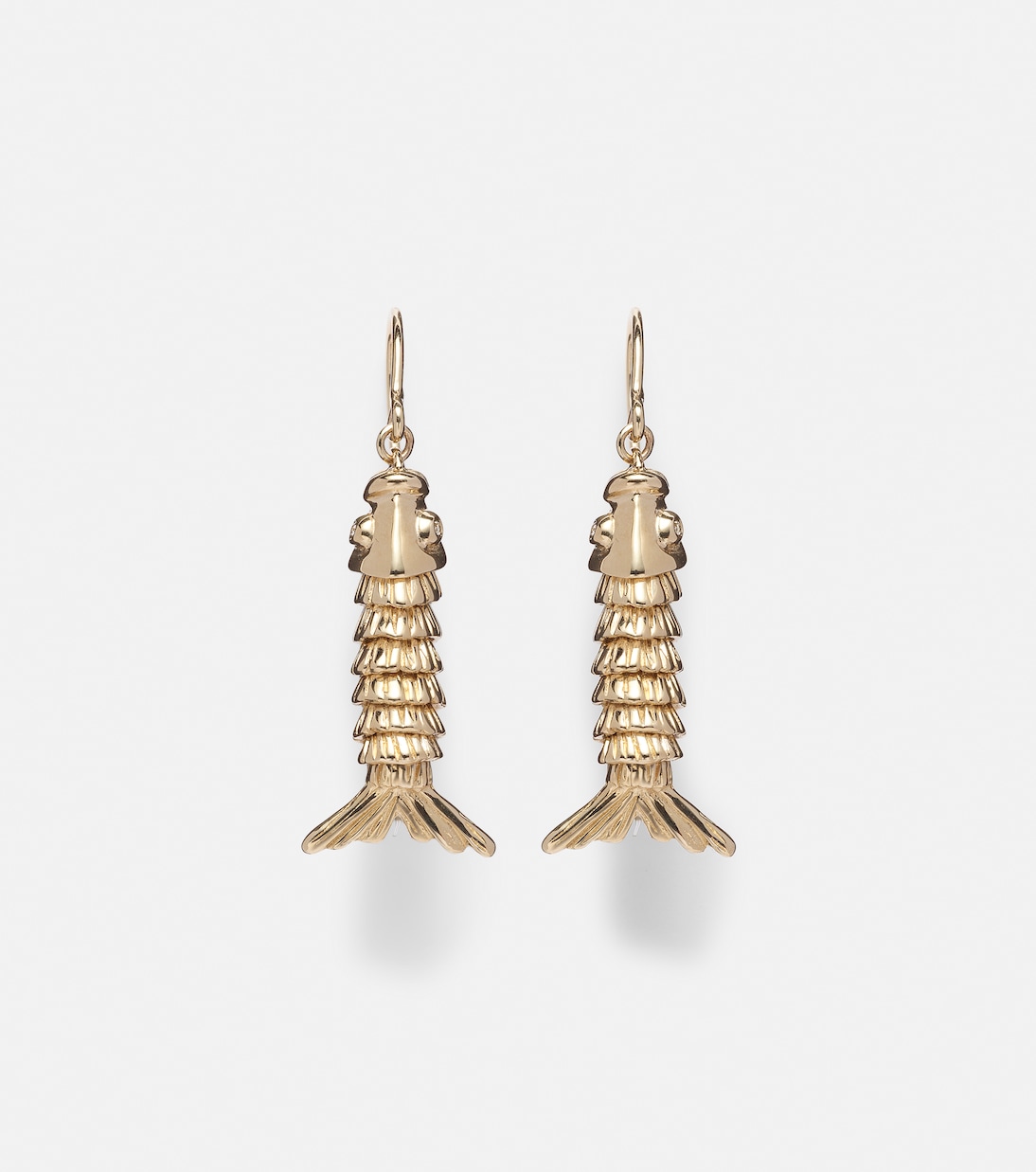 Moving Fish 14kt gold earrings with diamonds | Sydney Evan
