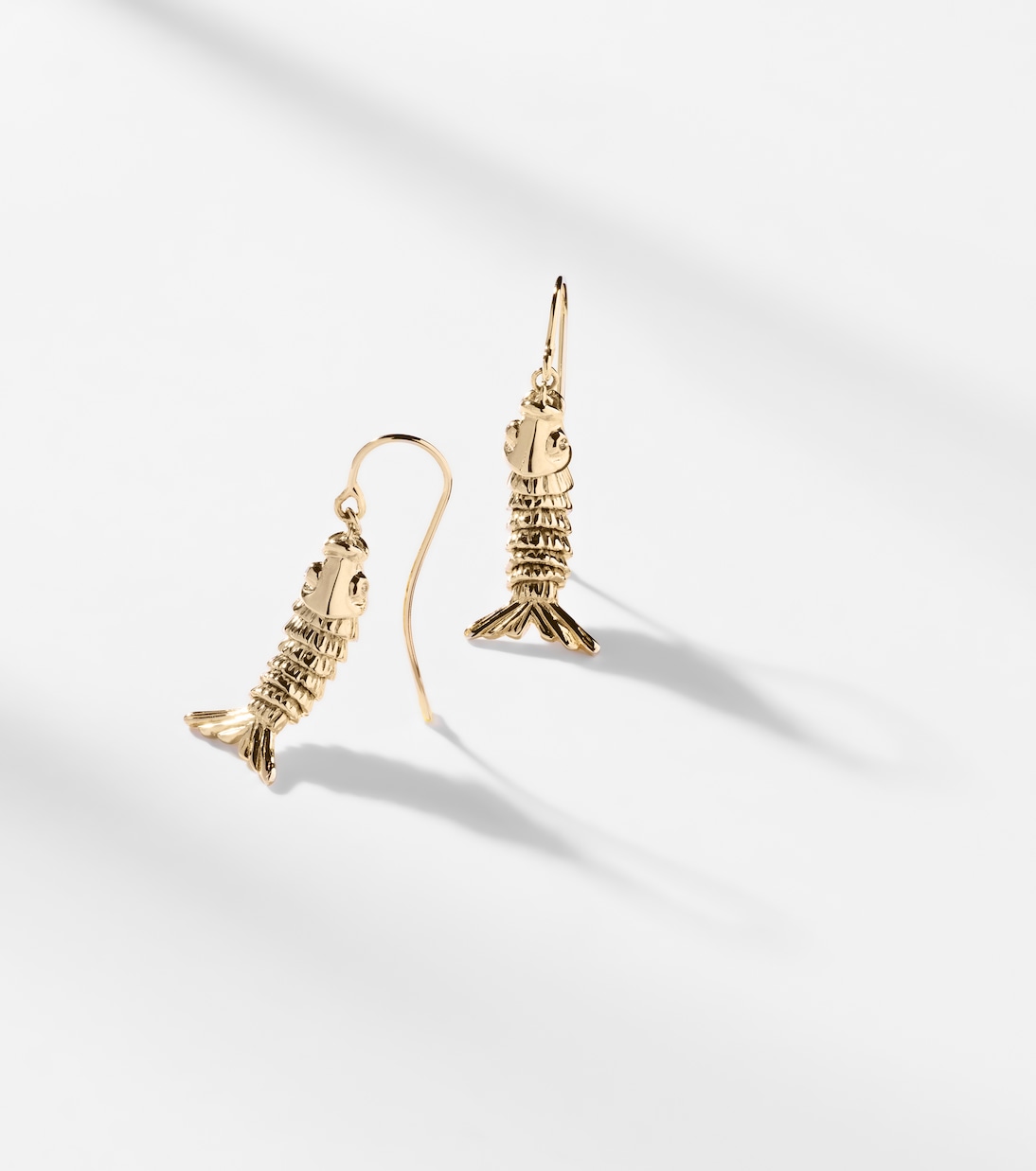 Moving Fish 14kt gold earrings with diamonds | Sydney Evan