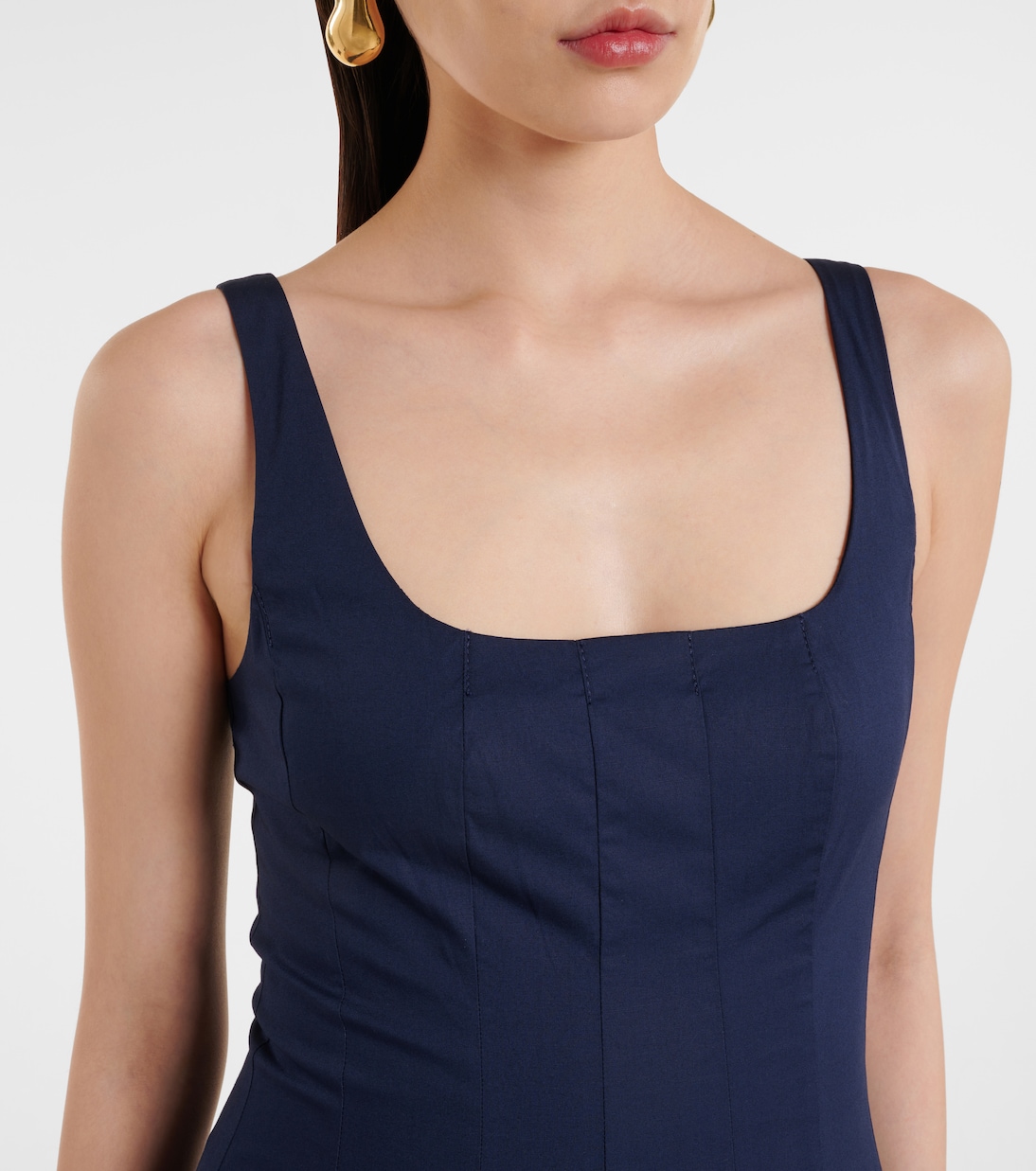Abito midi Wells in cotone a pieghe | Staud