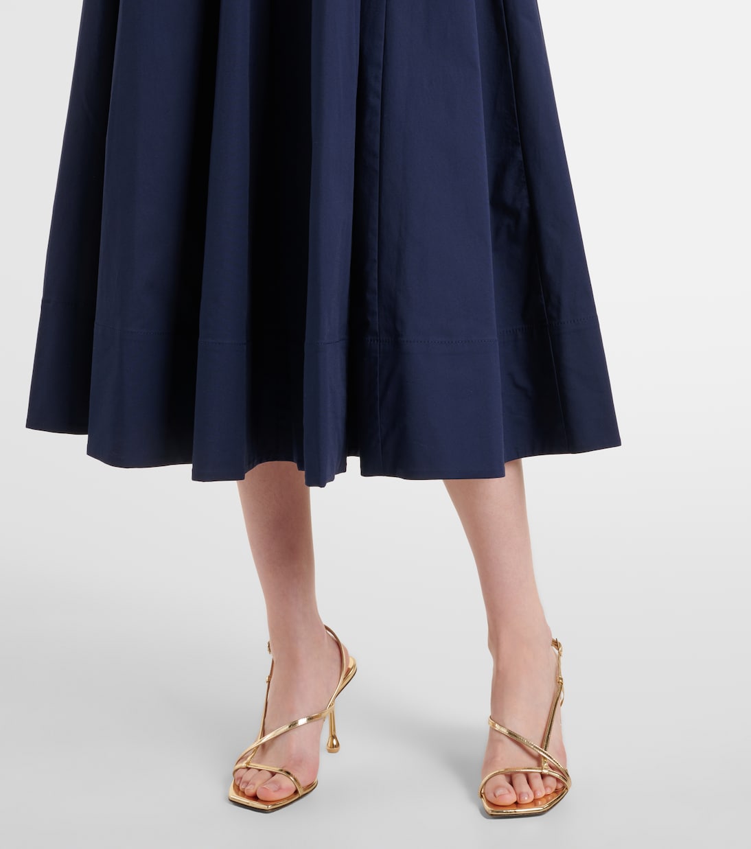 Abito midi Wells in cotone a pieghe | Staud