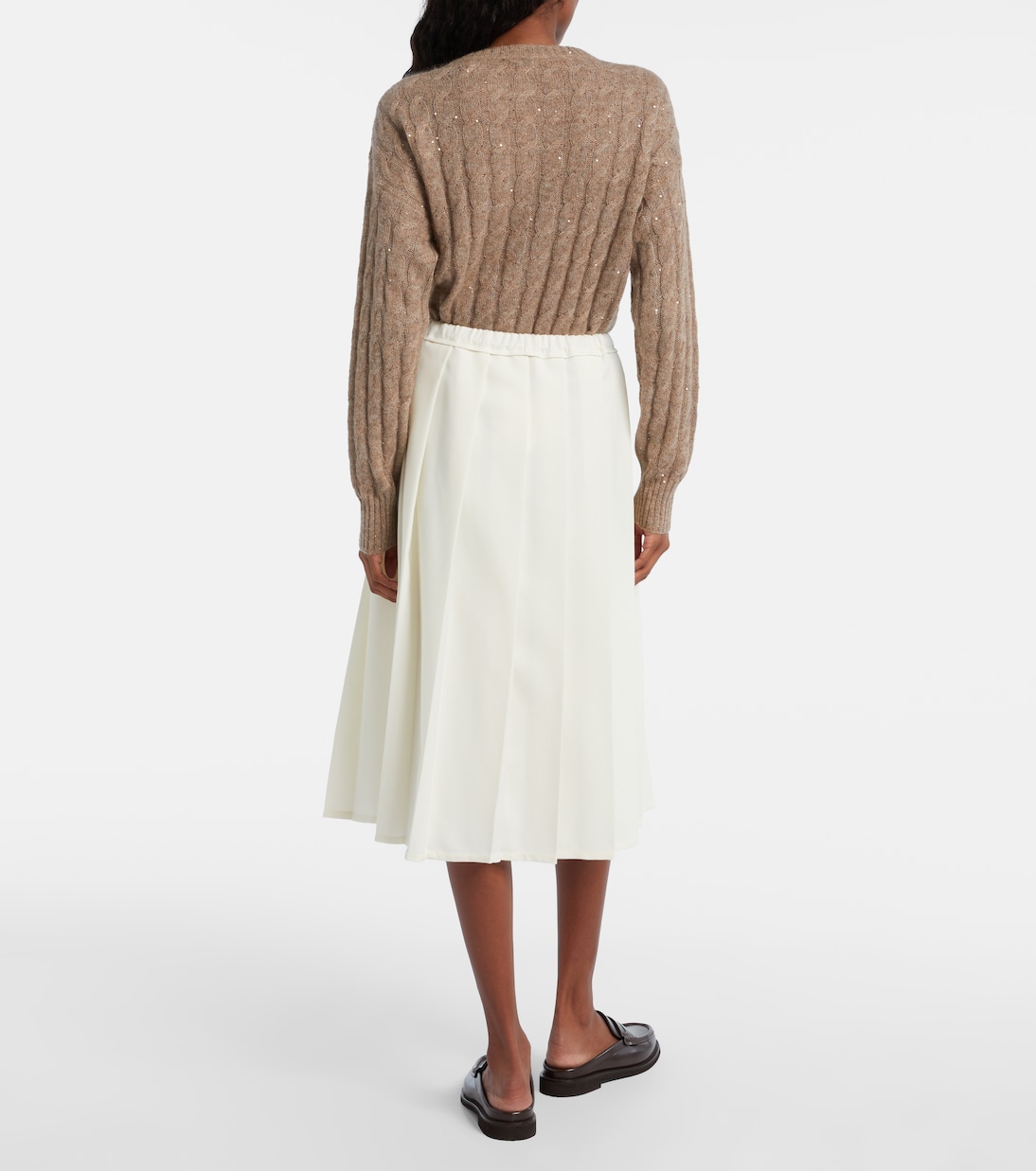 Pleated midi skirt | Brunello Cucinelli