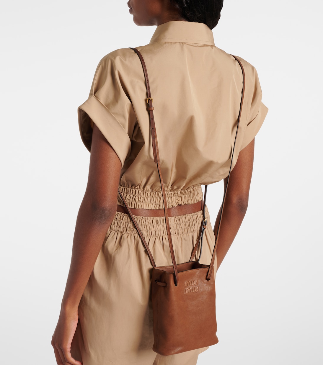 Logo leather crossbody bag | Miu Miu