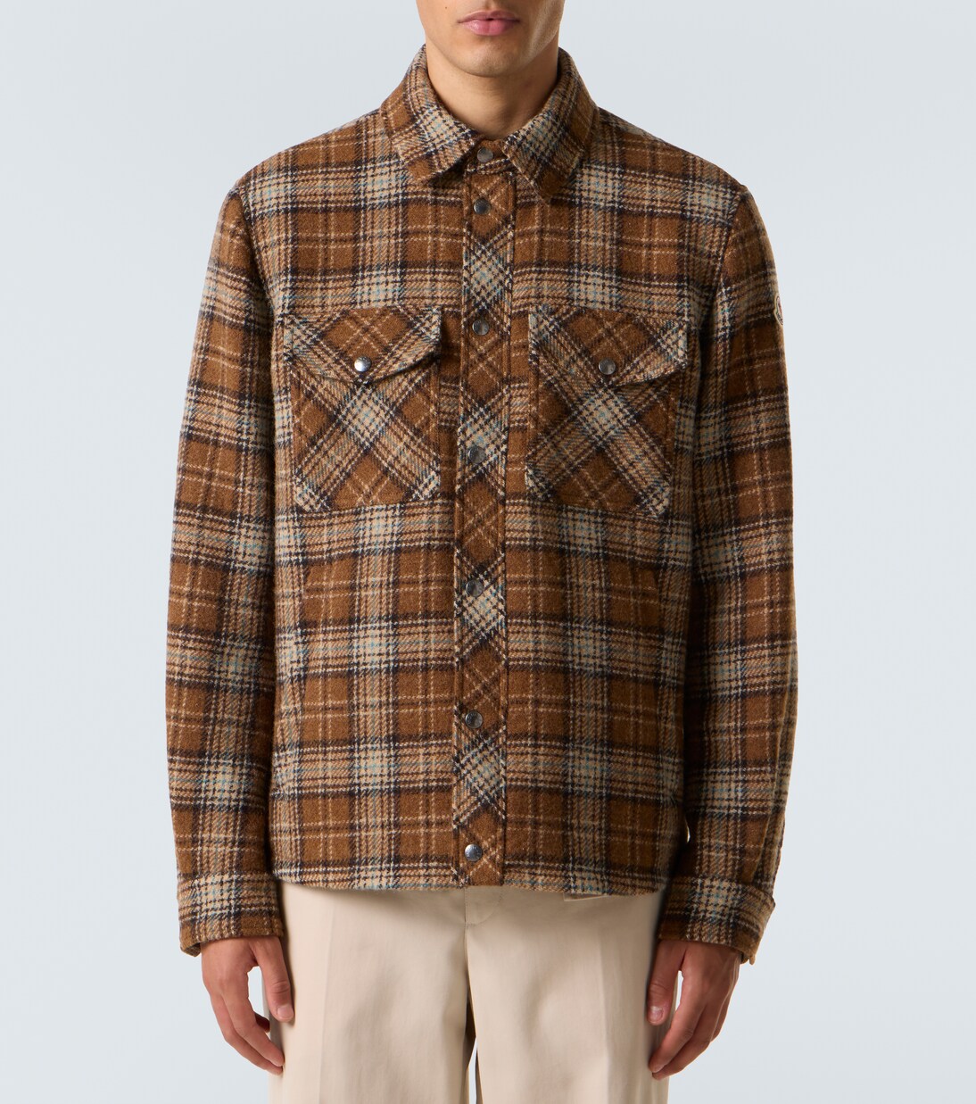 Checked virgin wool overshirt | Moncler