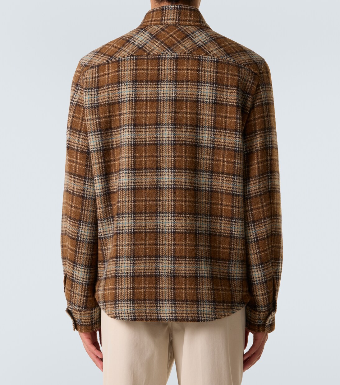 Checked virgin wool overshirt | Moncler
