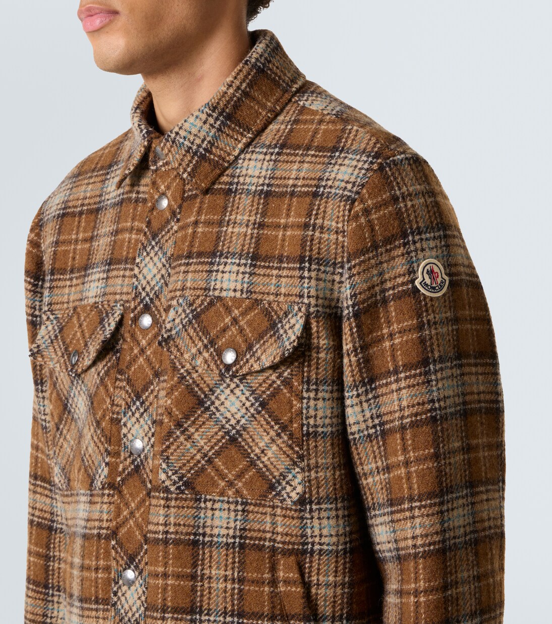 Checked virgin wool overshirt | Moncler