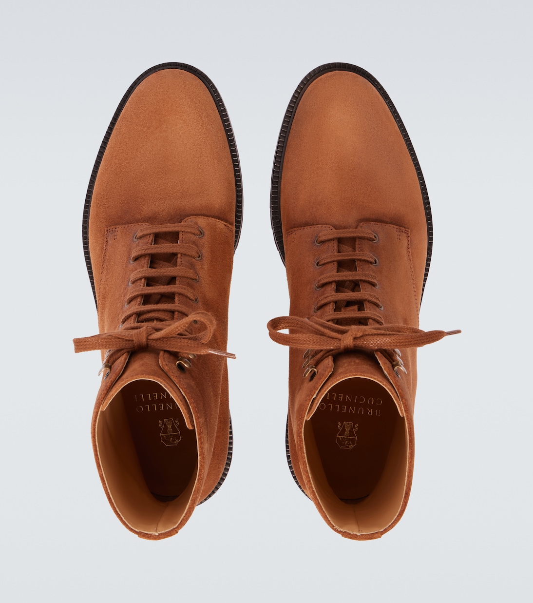 Schnürstiefel aus Veloursleder | Brunello Cucinelli