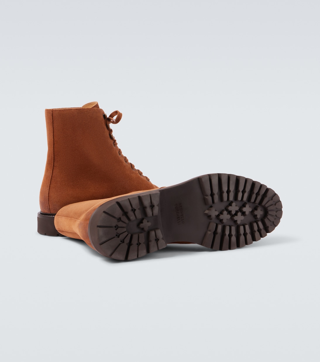 Schnürstiefel aus Veloursleder | Brunello Cucinelli