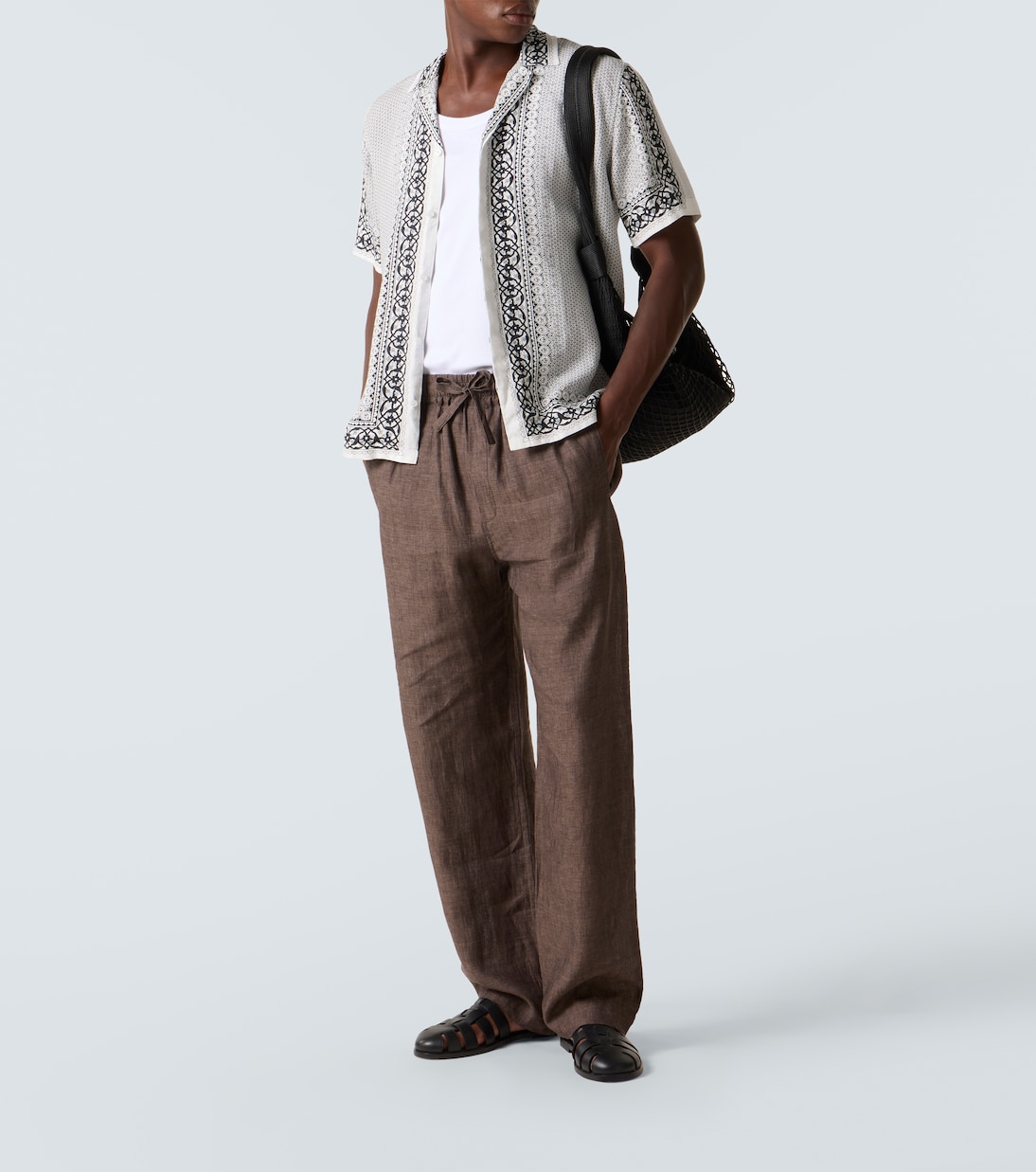 Maitan printed linen bowling shirt | Orlebar Brown