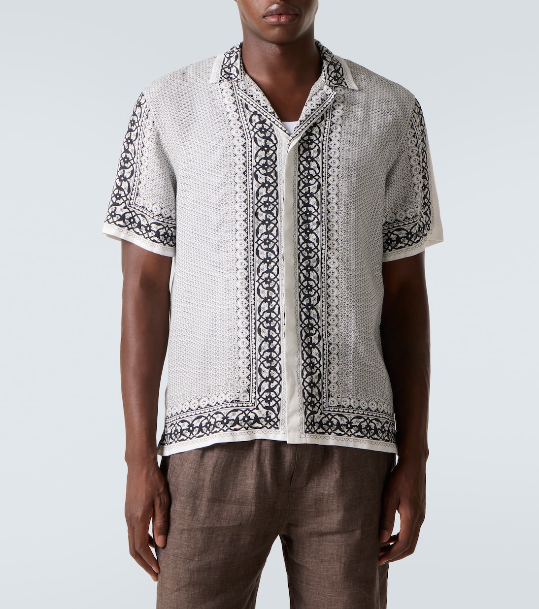 Maitan printed linen bowling shirt | Orlebar Brown