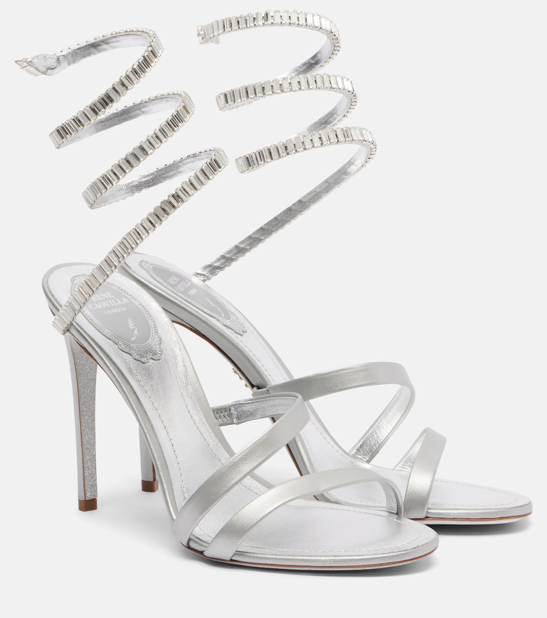 Sandales Cleo Spark 105 en cuir métallisé  | Rene Caovilla