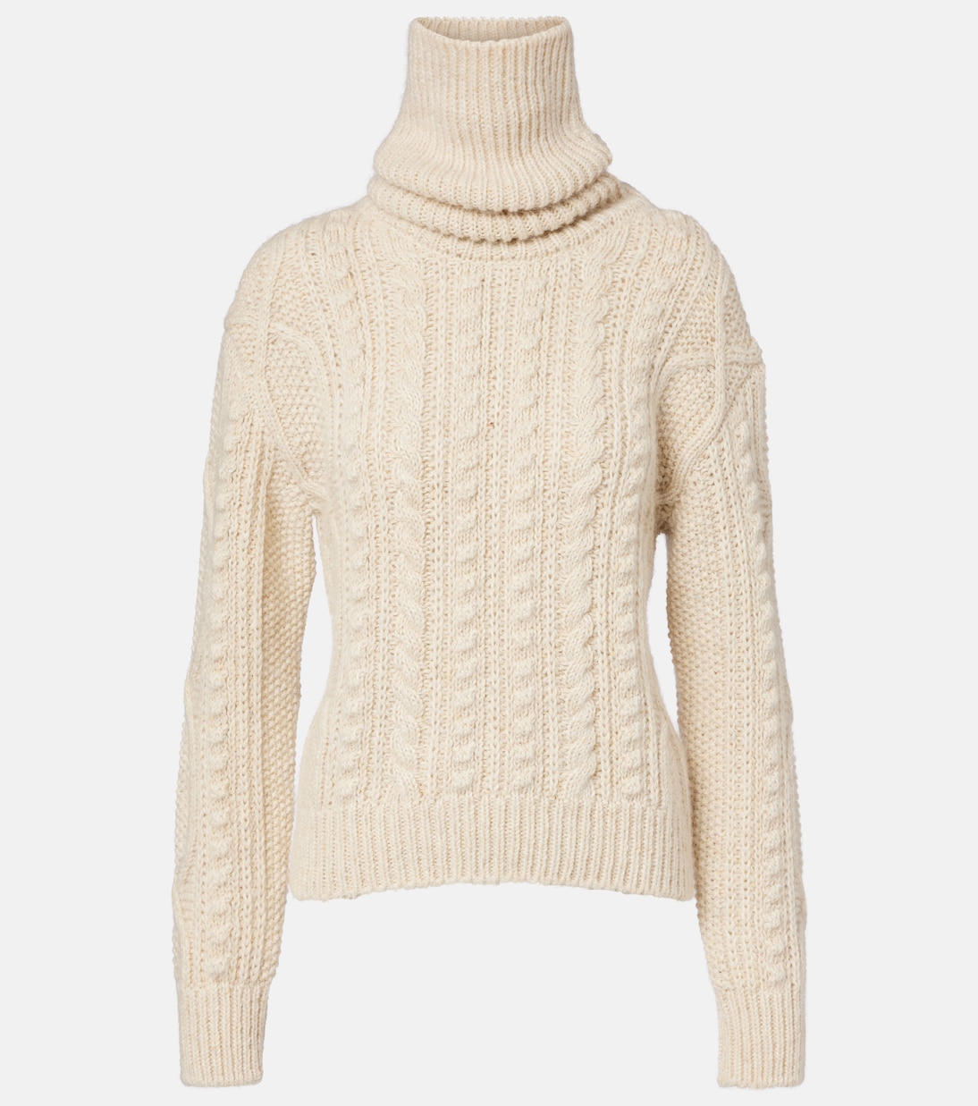 Jersey de cuello alto trenzado en mezcla de lana | Moncler Grenoble