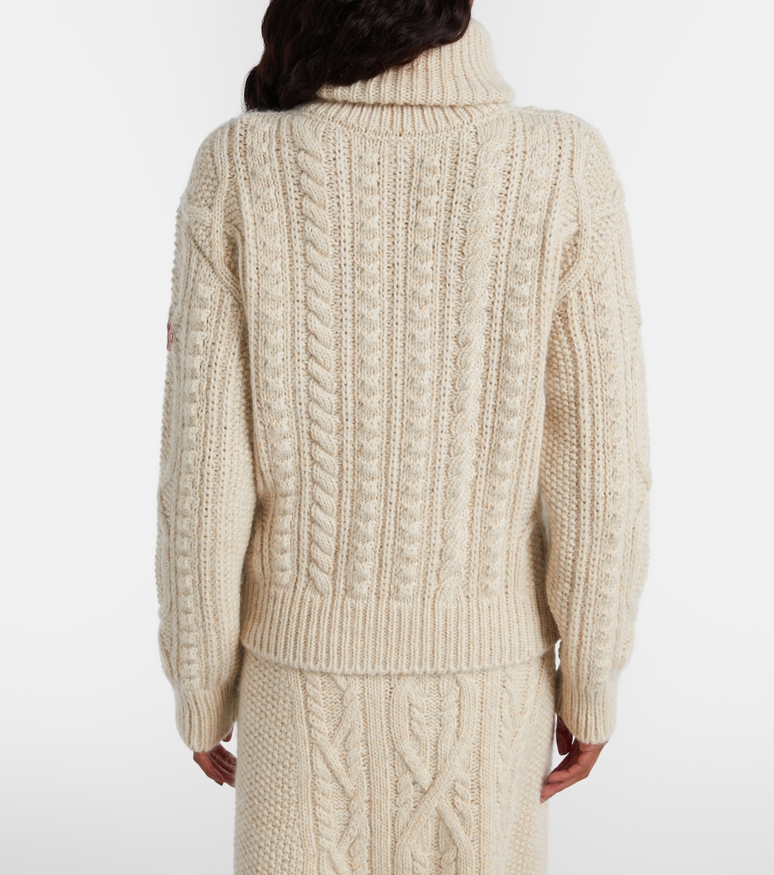 Jersey de cuello alto trenzado en mezcla de lana | Moncler Grenoble