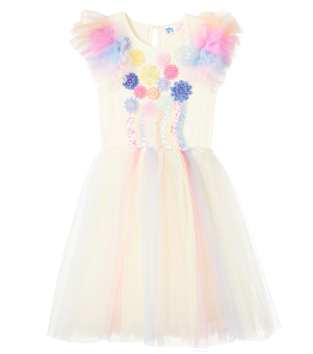 Vestido Sun Ray de tul de algodón adornado | Tutu Du Monde
