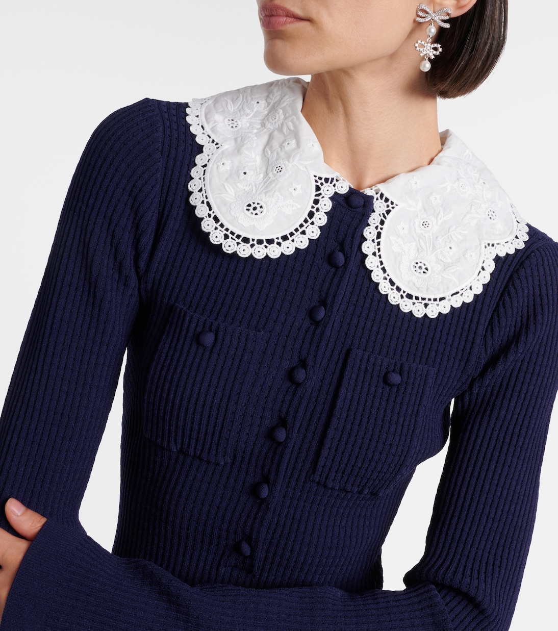 فستان قصير بحبكة الوافل | Self-Portrait