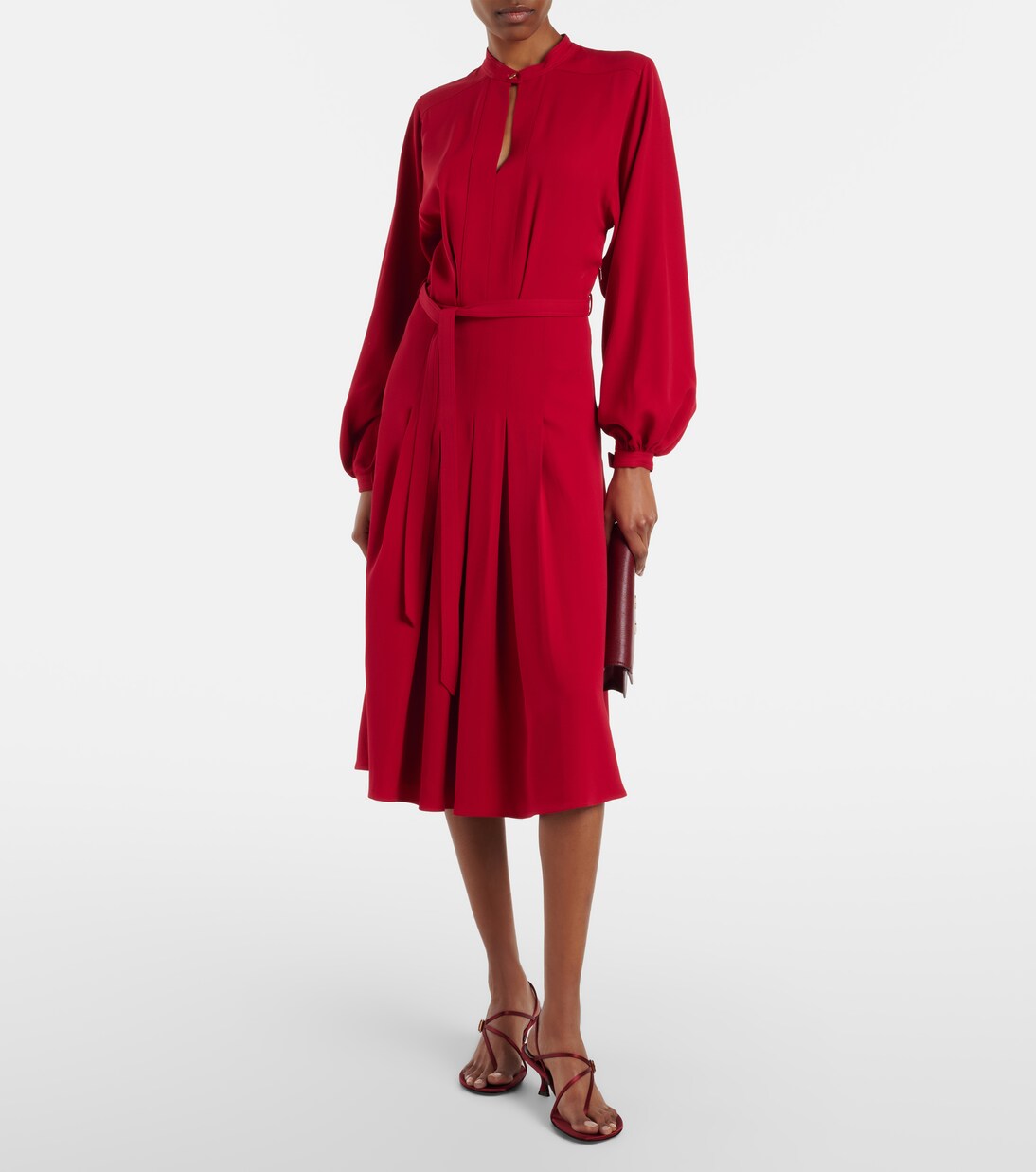 Robe midi Haileen en crêpe cady de soie et laine | Loro Piana
