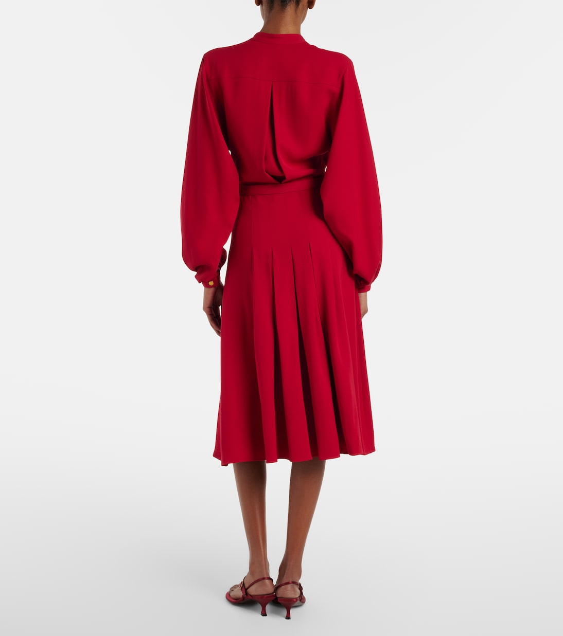 Robe midi Haileen en crêpe cady de soie et laine | Loro Piana