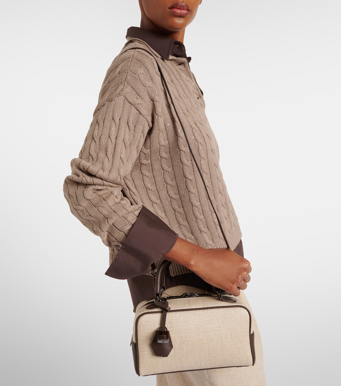 Henkeltasche mit Leder | Brunello Cucinelli