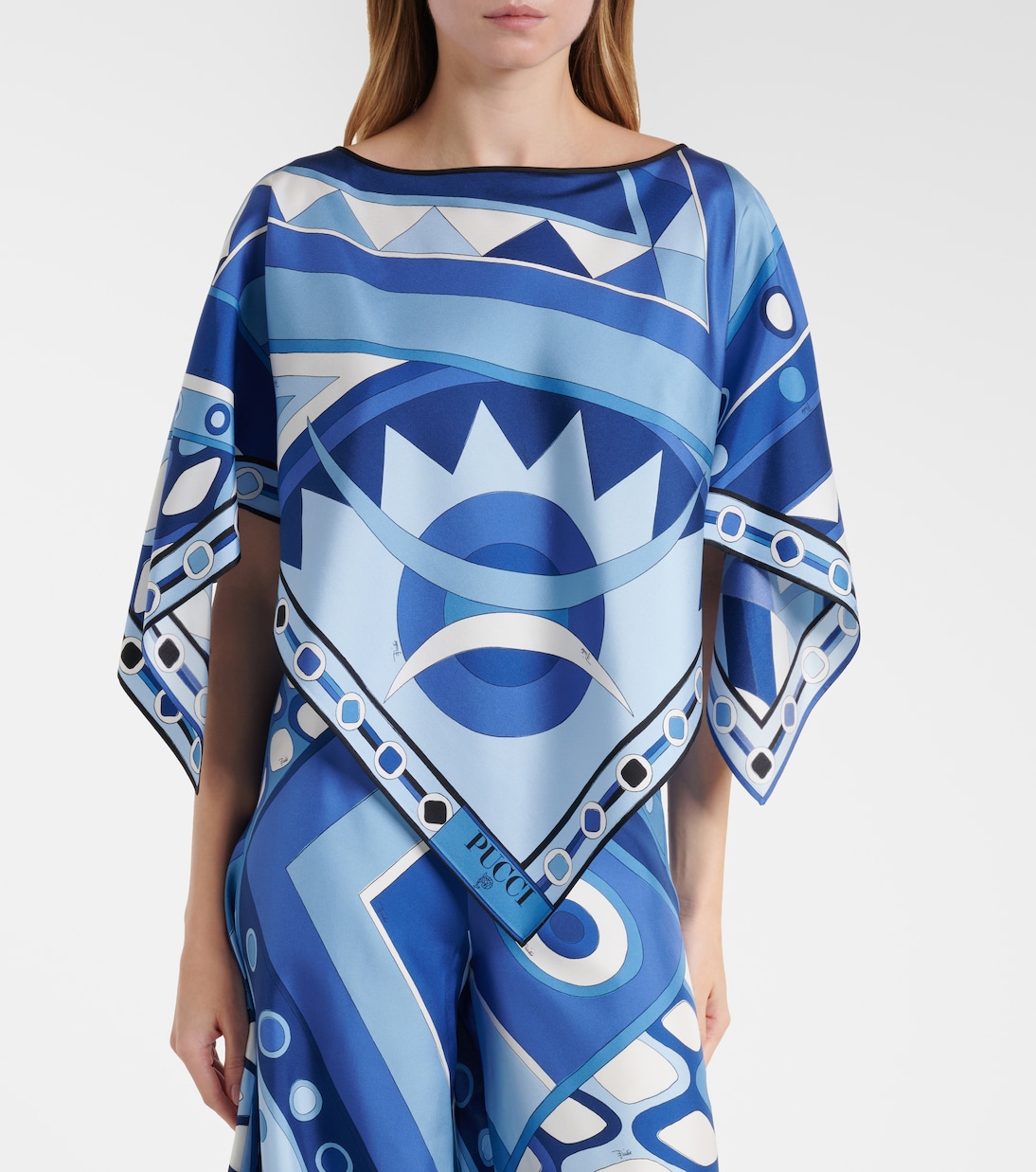 Top imprimé en satin de soie | Pucci