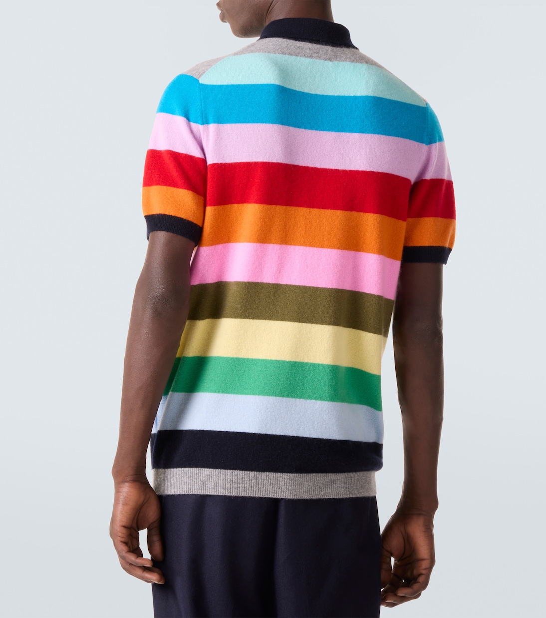 Striped cashmere polo sweater | Allude