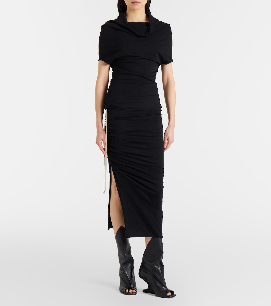 Falda midi Edfu de jersey de algodón | Rick Owens