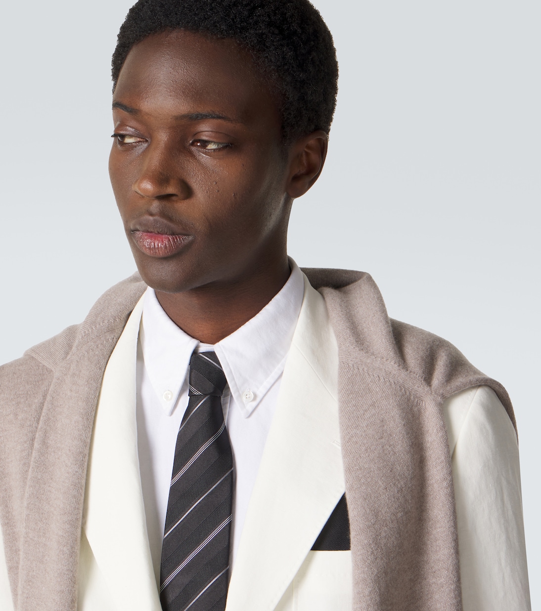 Striped silk tie | Brunello Cucinelli