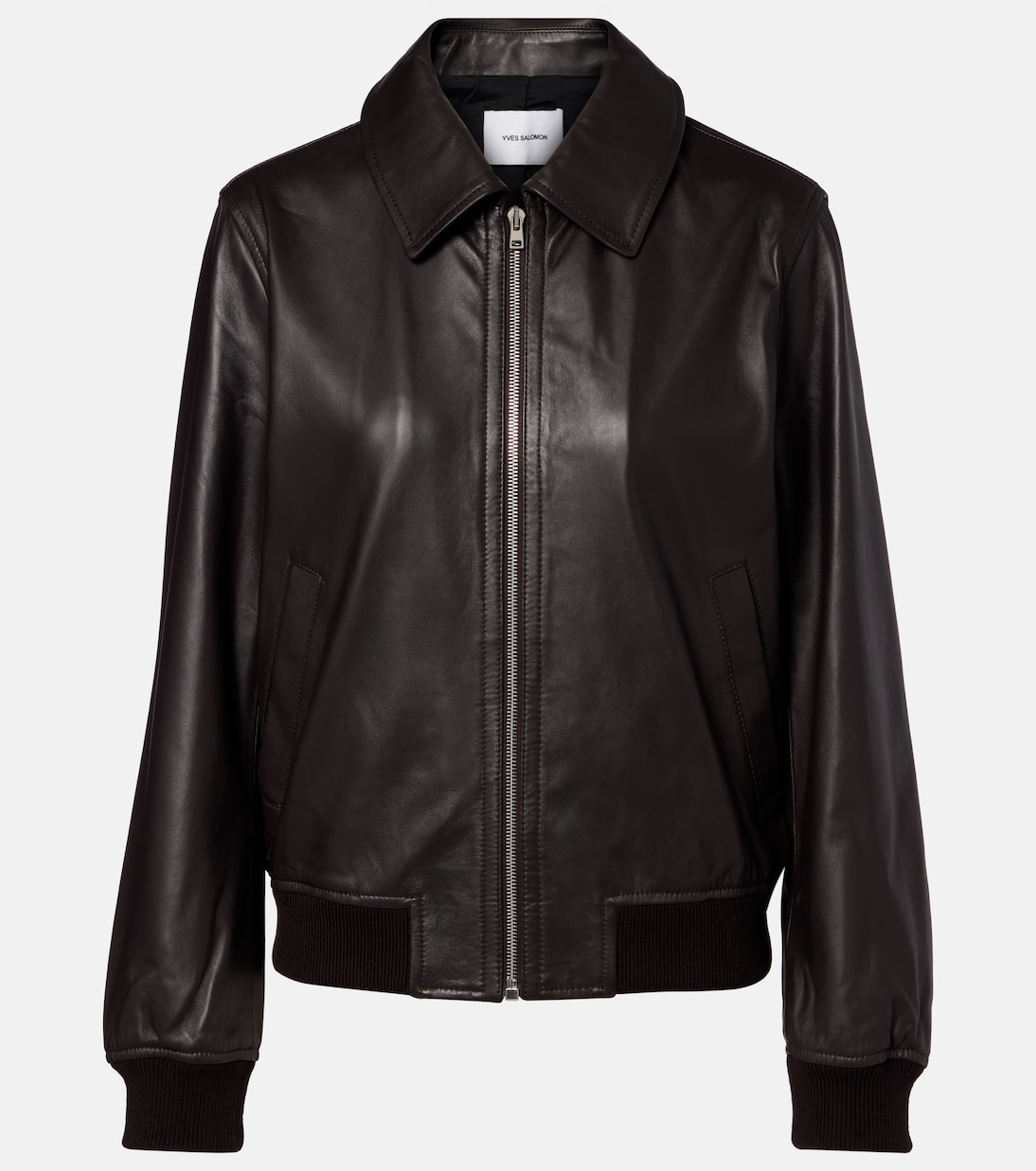 Hooded leather blouson jacket | Yves Salomon
