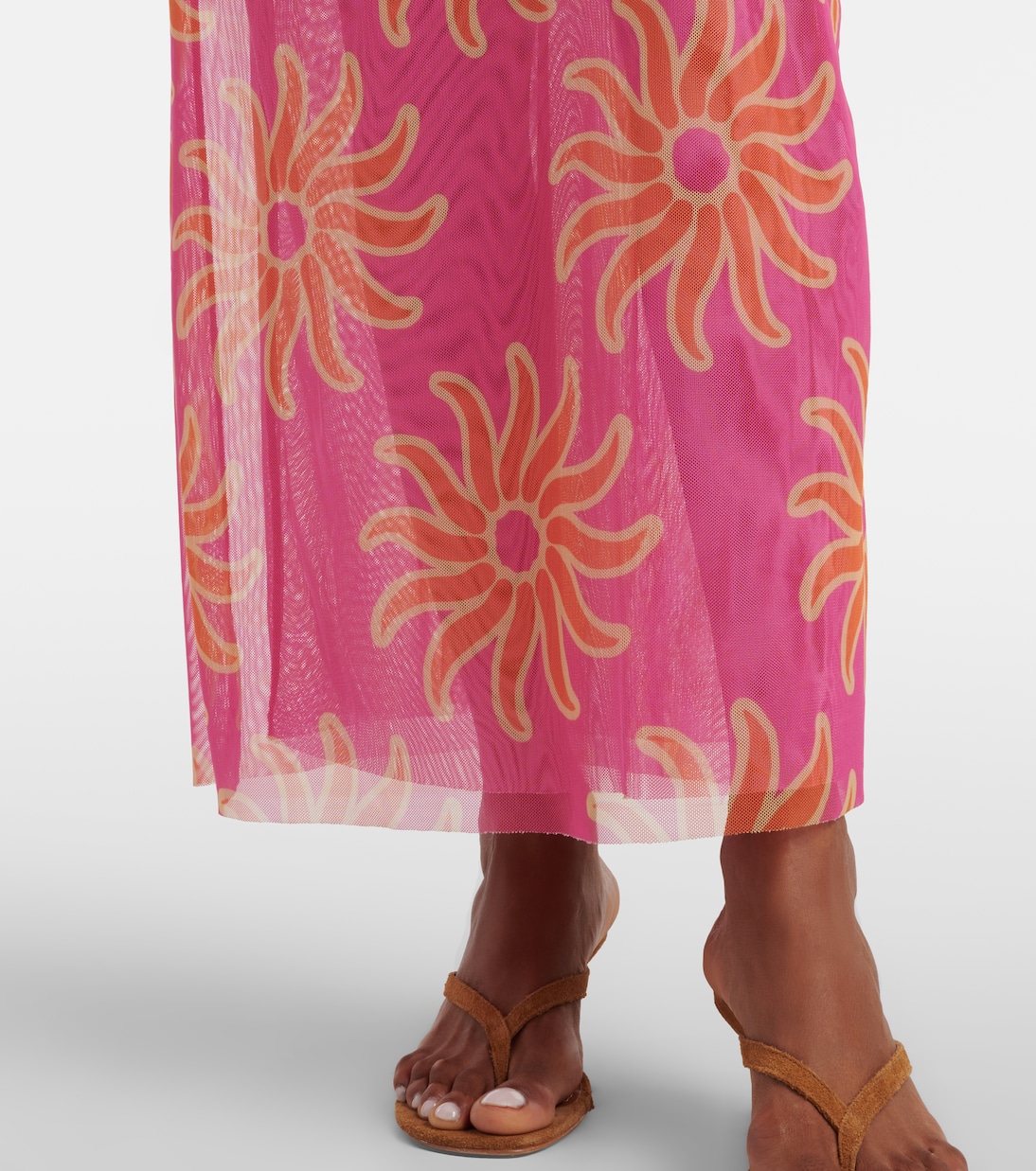 Daphne printed mesh midi dress | Cala de la Cruz