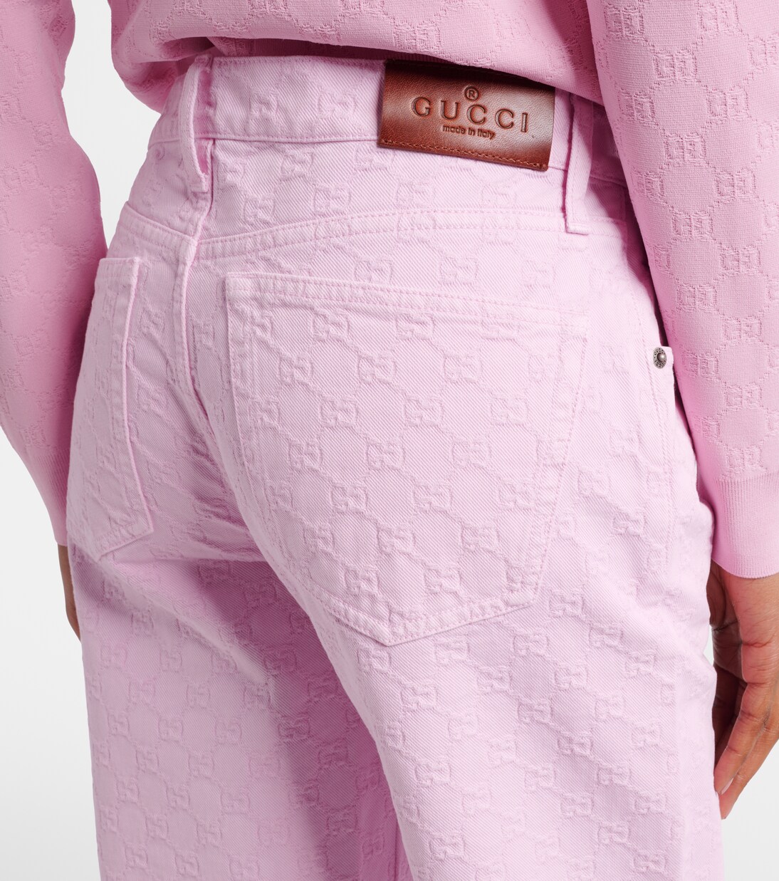 GG jacquard straight jeans | Gucci