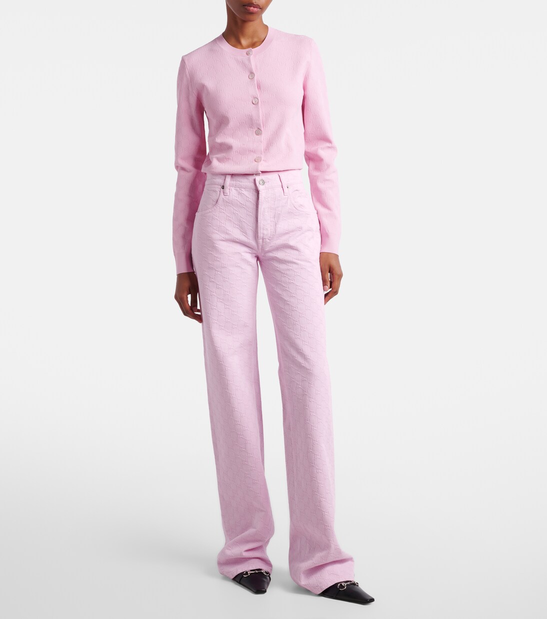 GG jacquard straight jeans | Gucci