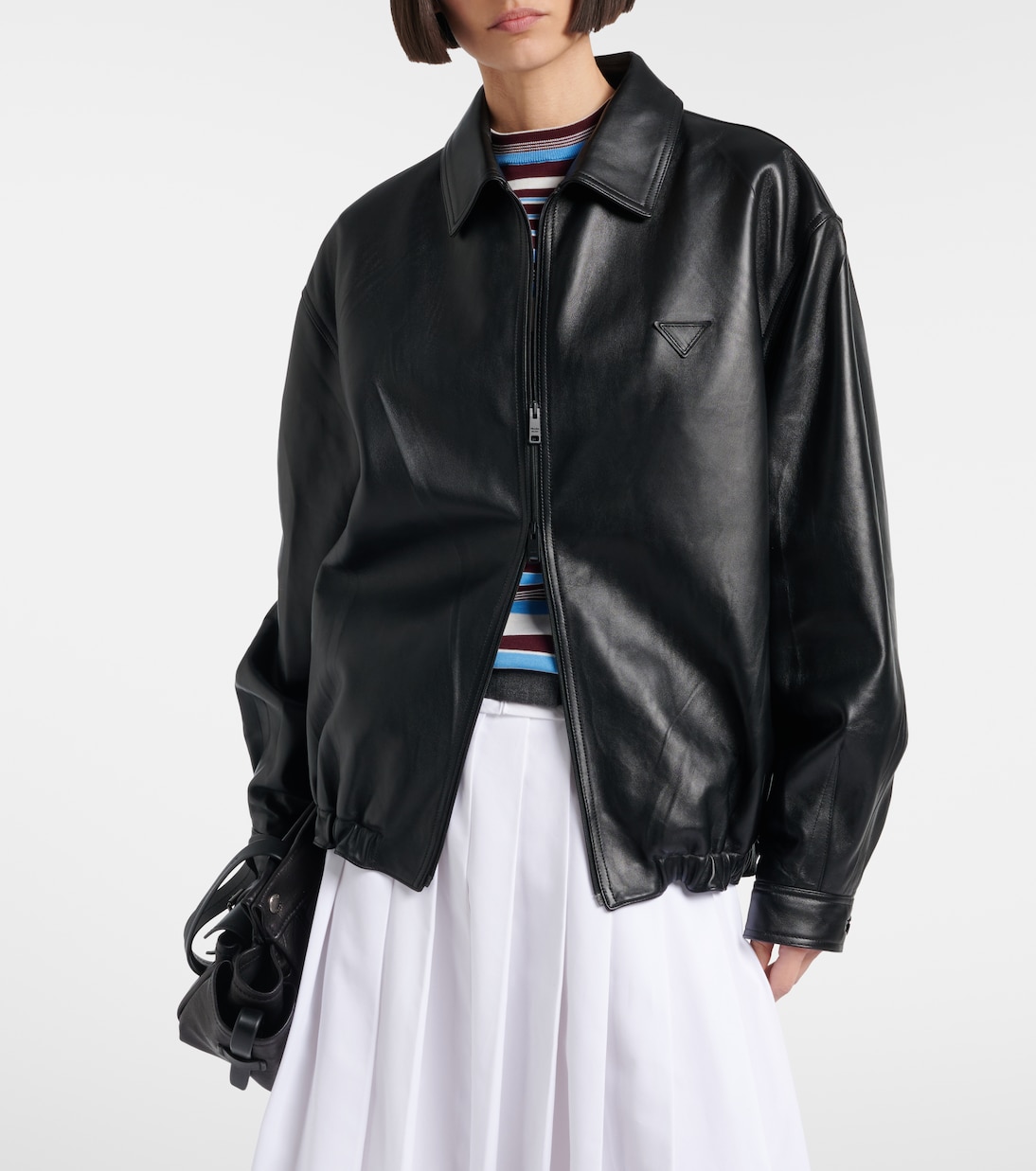 Leather blouson jacket | Prada