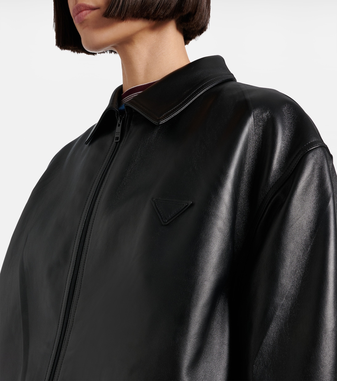 Leather blouson jacket | Prada