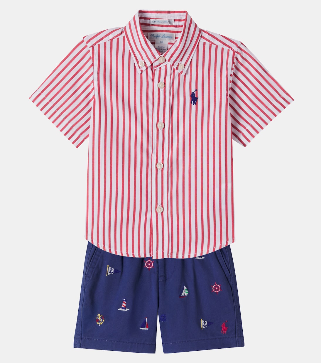 Bébé – Ensemble chemise et short rayé en coton | Polo Ralph Lauren Kids