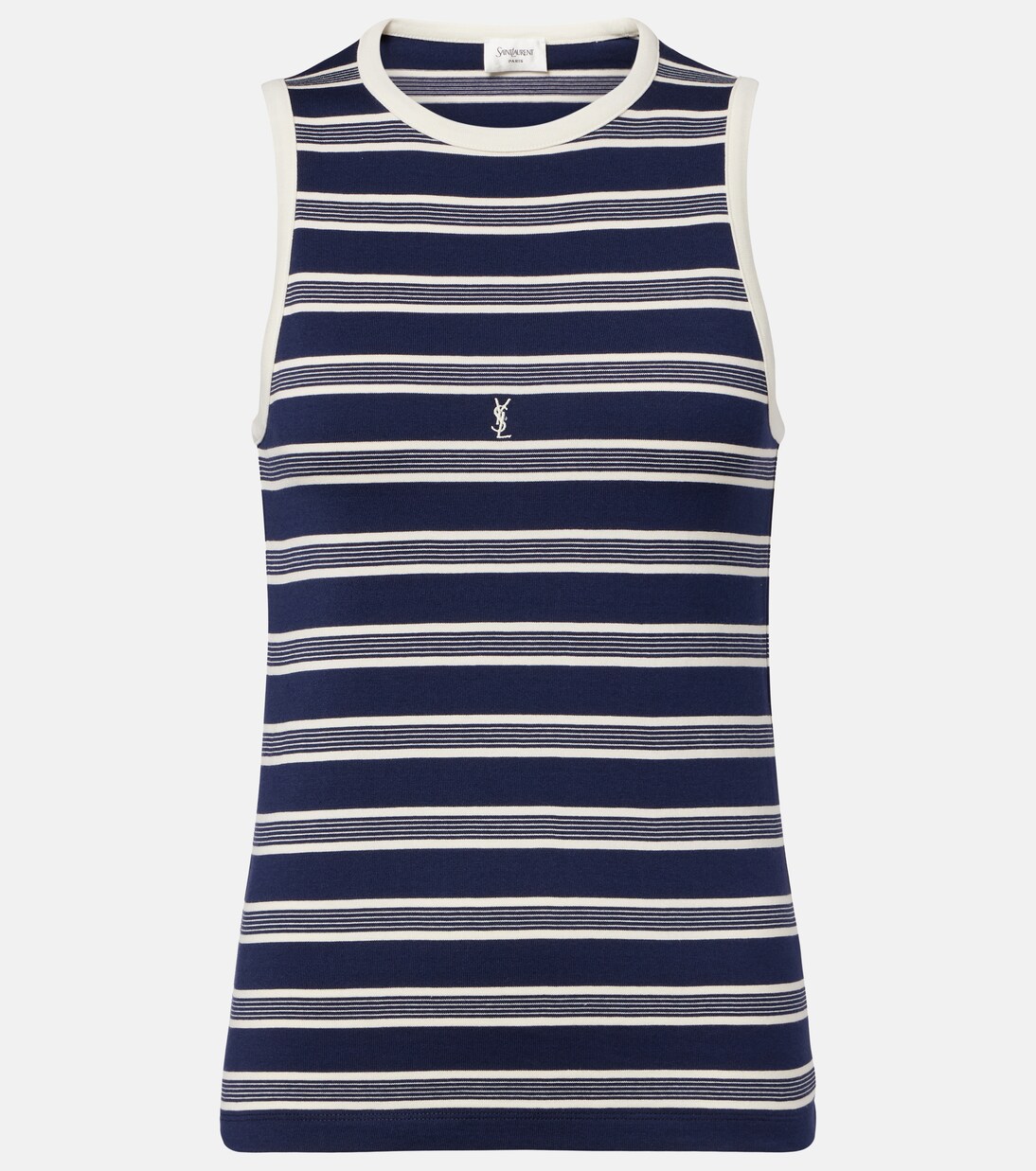 Cassandre striped cotton jersey tank top | Saint Laurent