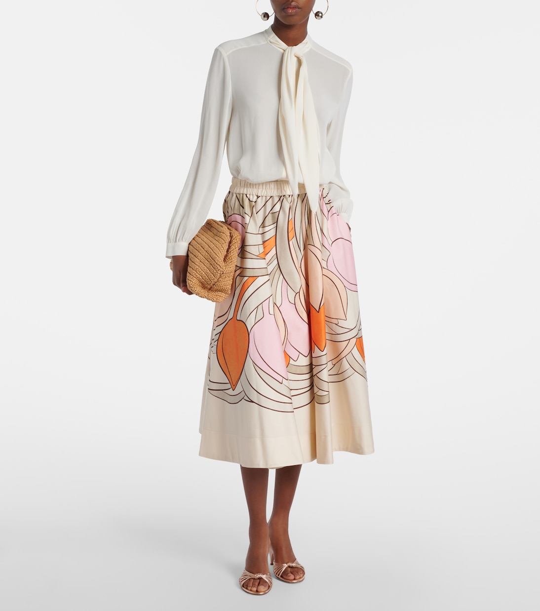 Ballerina floral cotton midi skirt | La DoubleJ