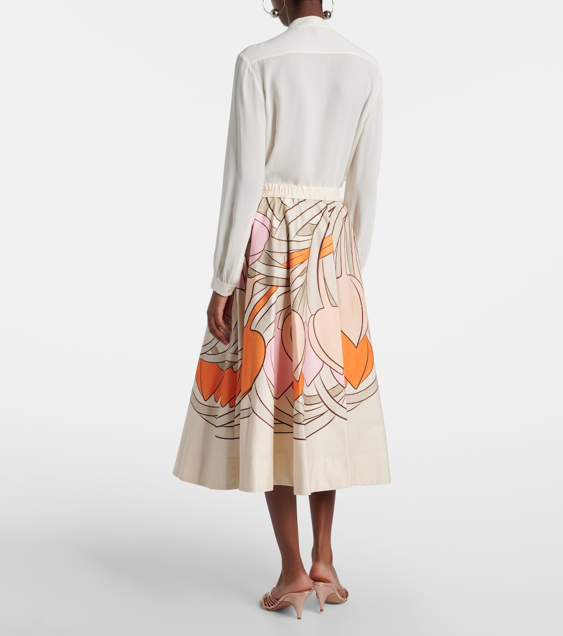 Ballerina floral cotton midi skirt | La DoubleJ