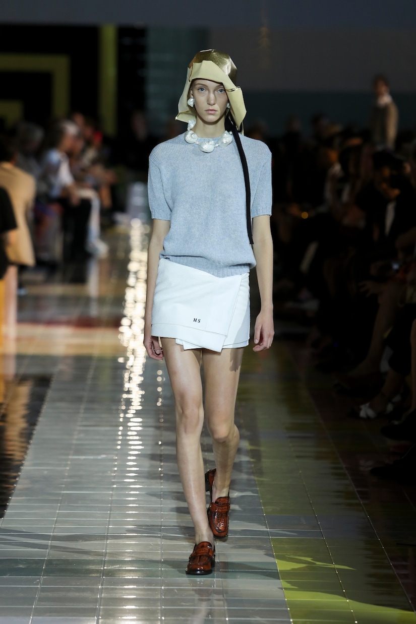 Minigonna a portafoglio in cotone | Prada