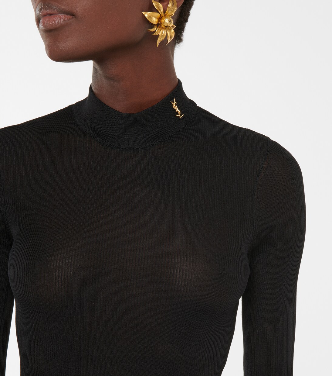 Top de seda con cuello alto | Saint Laurent