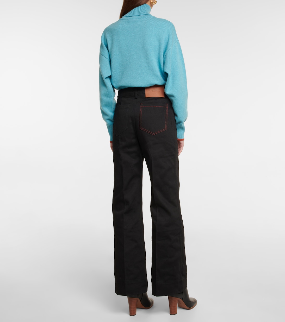 Jean ample à taille haute en coton | Victoria Beckham