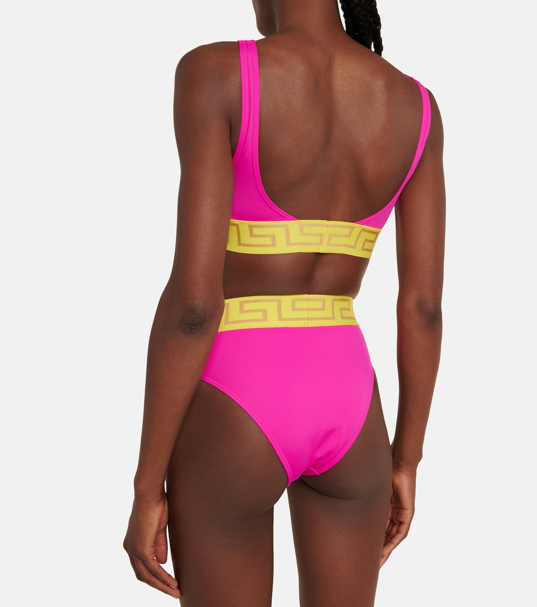 Greca high-rise bikini bottoms | Versace