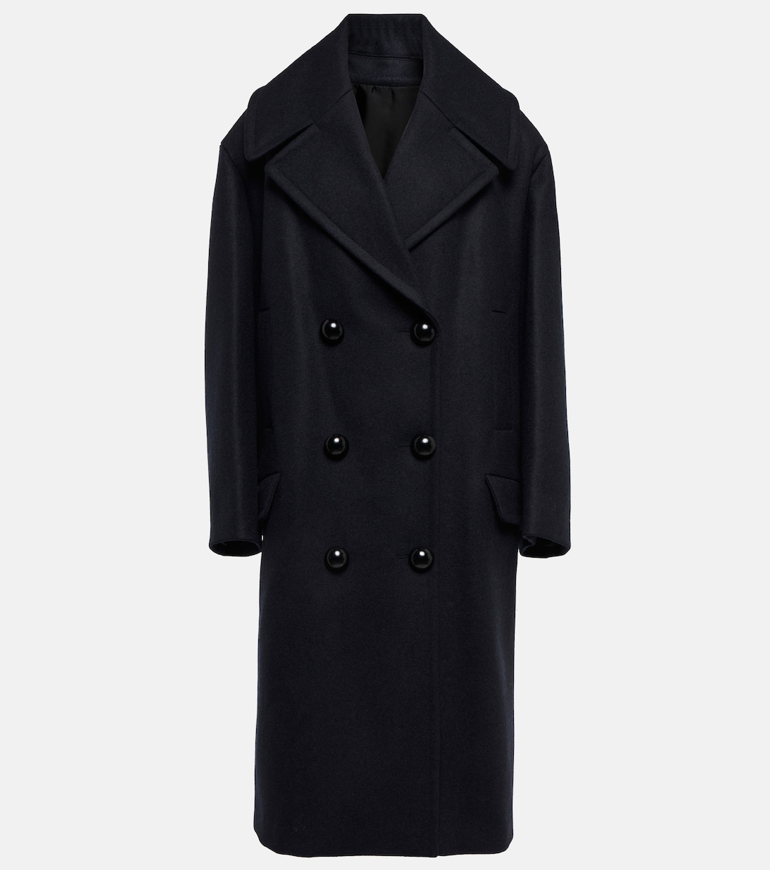 Double-breasted wool long peacoat | Alaïa