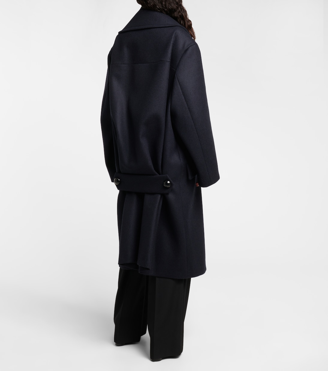 Double-breasted wool long peacoat | Alaïa