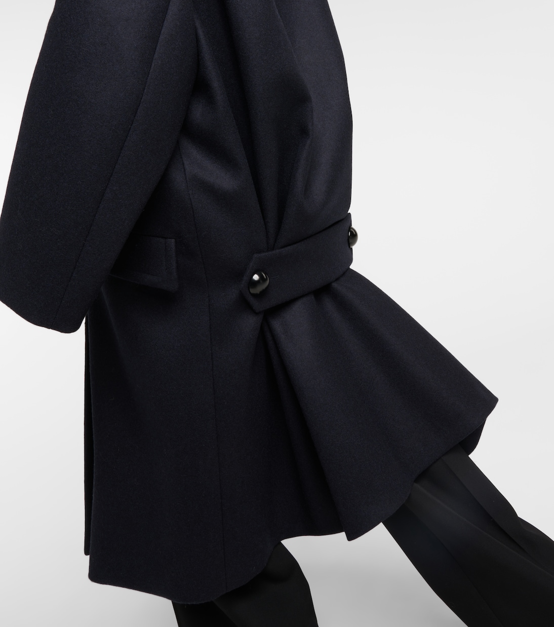 Double-breasted wool long peacoat | Alaïa